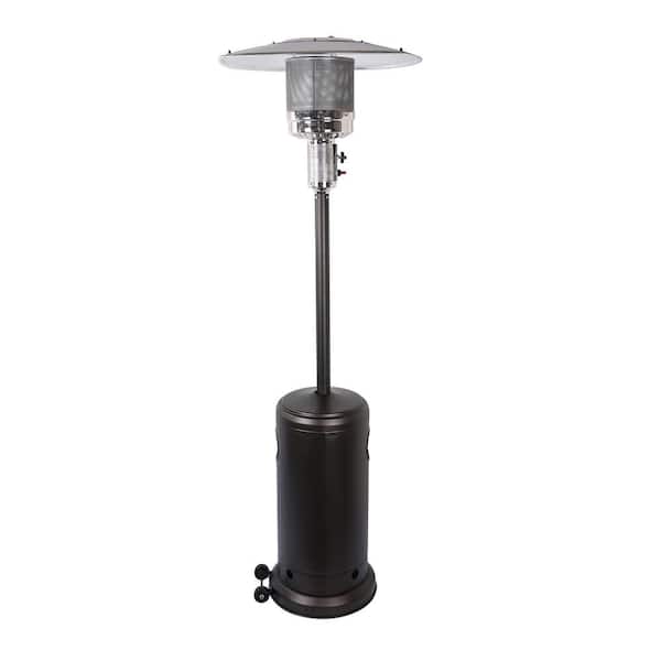 Sireck 47000 BTU Commercial Residential Rust Resistant Wheels Black Silver Patio Heater