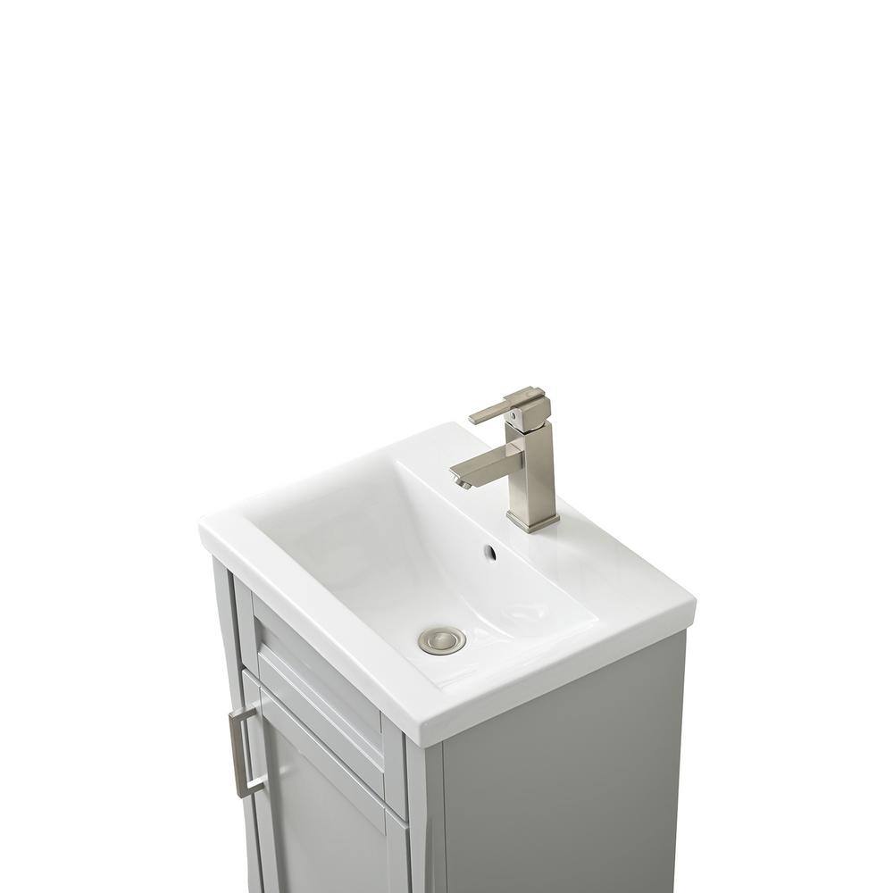 20" Light Gray Single Sink Vanity with White Ceramic Top