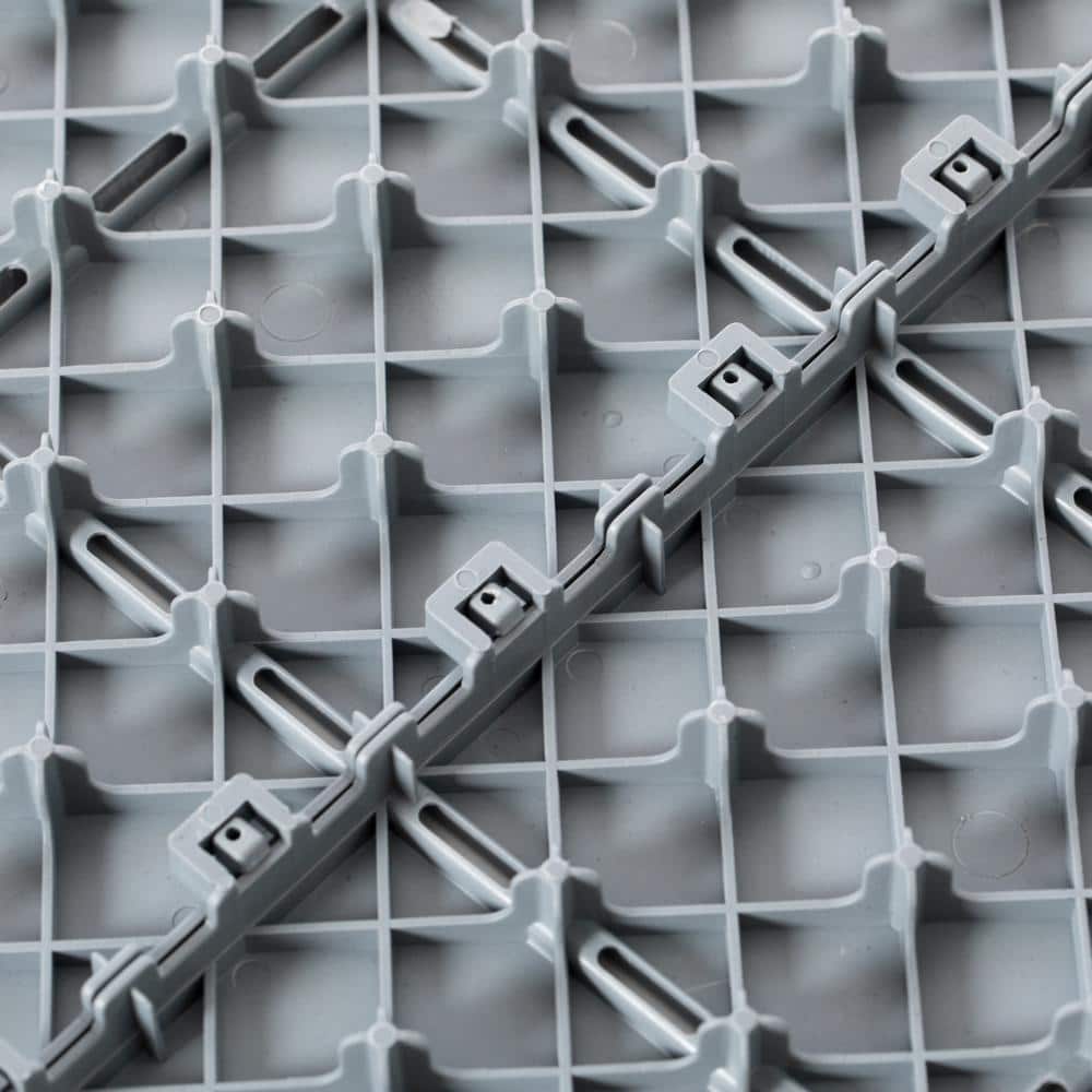 Gray Plastic Interlocking Square Outdoor Deck Tiles with Water Protection