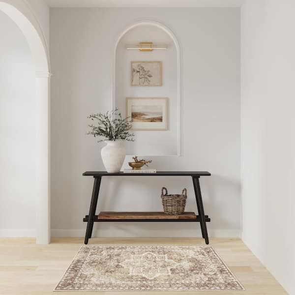 Astra Machine Washable Rust 2 ft. x 3 ft. Distressed Traditional Area Rug