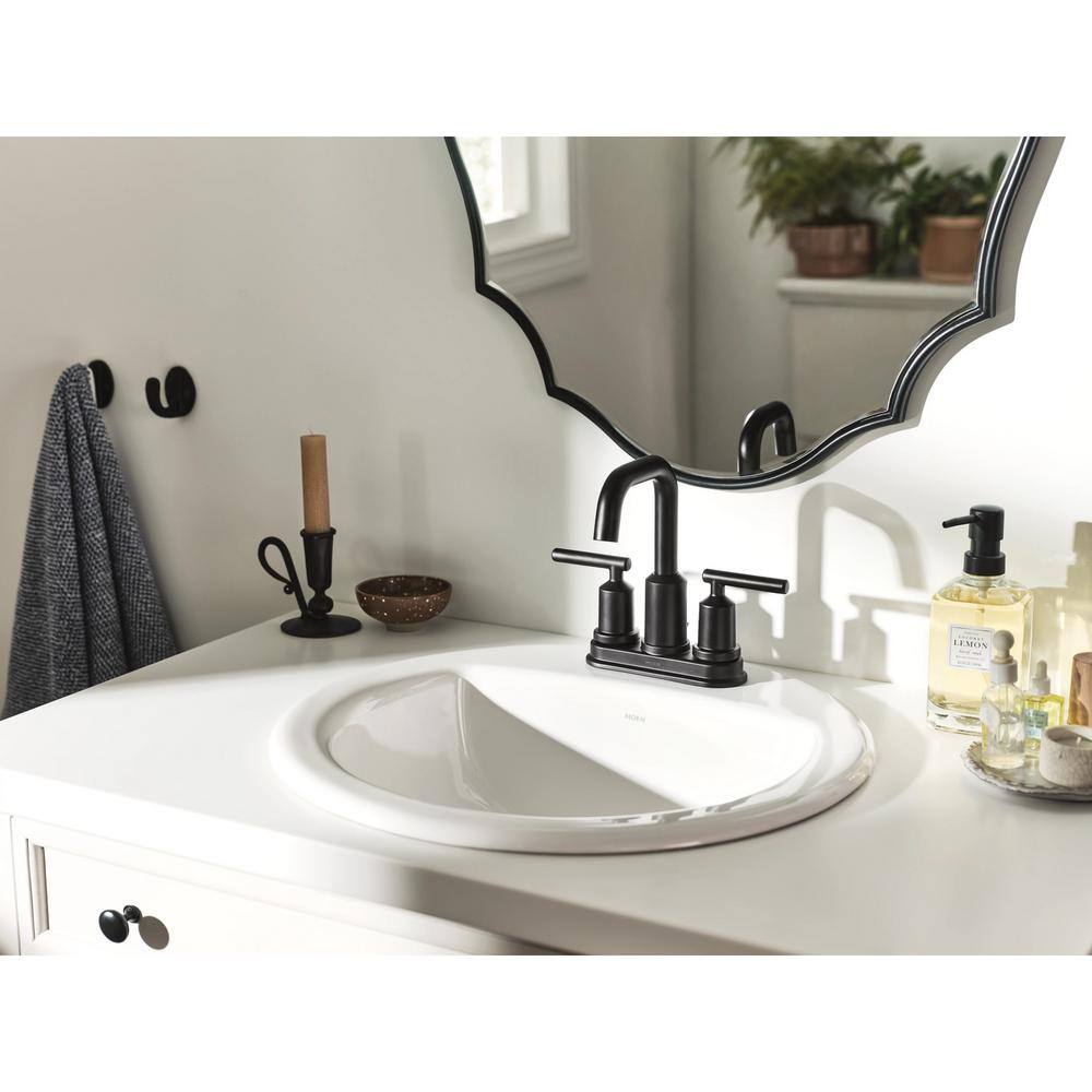 White Ceramic Round Drop-In Bathroom Sink with Gloss Finish