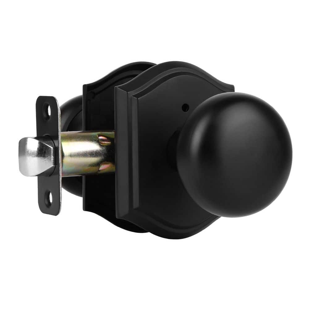 Classic Elegant Matte Black Interior Privacy Bed/Bath Door Knob with Round Knob and Arch Backplate price history on PriceWatchPro