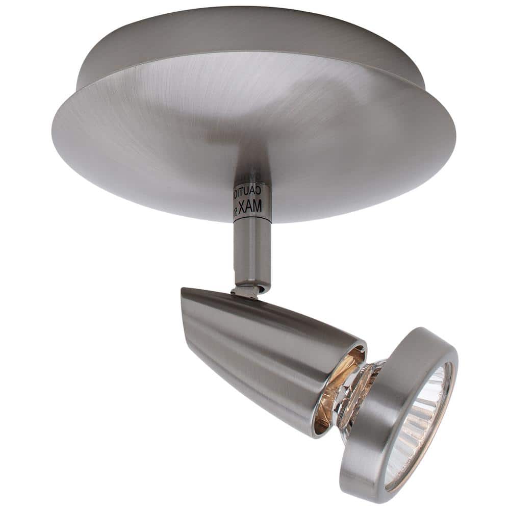 Mirage 1-Light 6 in. Brushed Steel LED Semi-Flush Mount