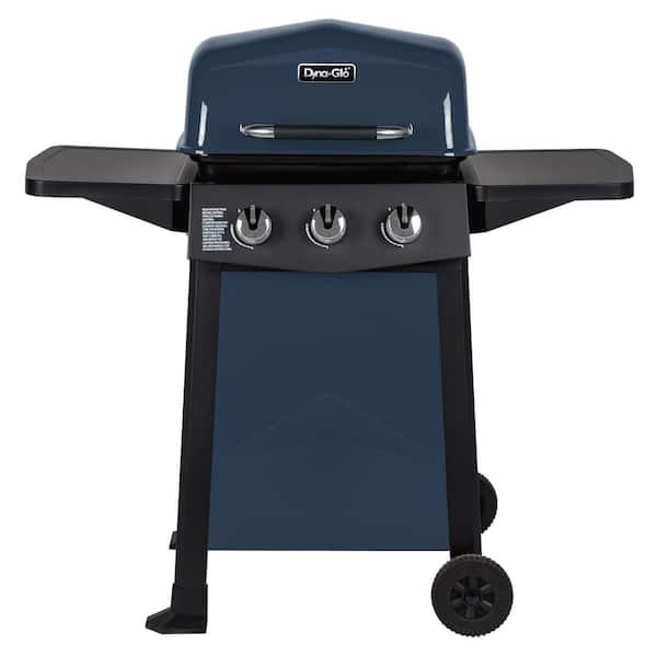 Dyna-Glo 3-Burner Open Cart Propane Gas Grill in Blue