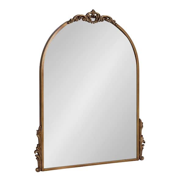 Kate and Laurel Myrcelle 20.37 in. W. x 26 in. H Metal Gold Arch Traditional Framed Decorative Wall Mirror