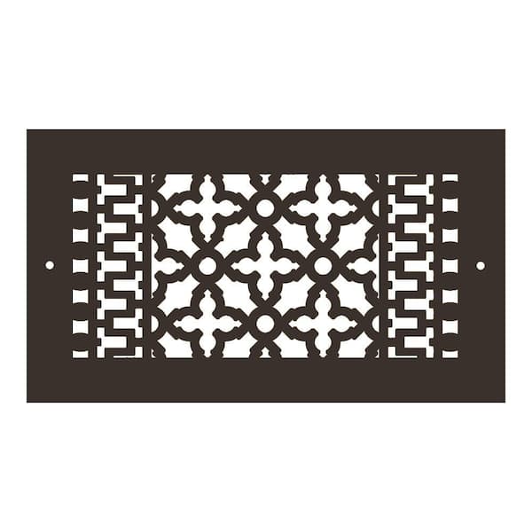 Reggio Registers Scroll Series 6 in. x 12 in. Aluminum Grille, Oil Rubbed Bronze with Mounting Holes