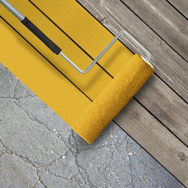 1 gal. #OSHA-6 OSHA SAFETY YELLOW Textured Low-Lustre Enamel Interior/Exterior Porch and Patio Anti-Slip Floor Paint