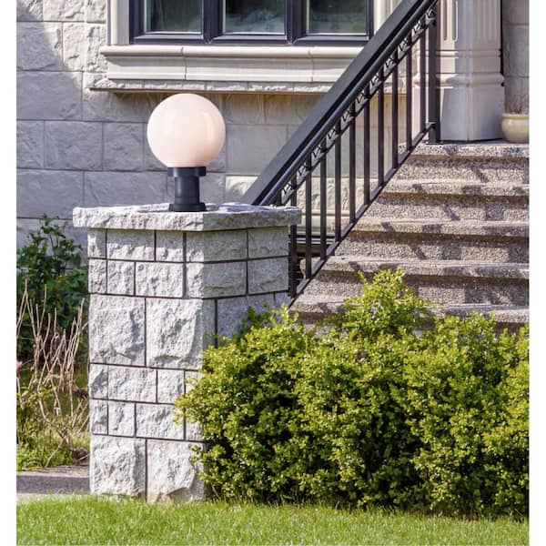 Outdoor Textured Black Pedestal Mount for Post-Top Lantern