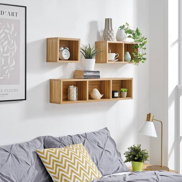 Clothespin Wooden Wall Shelf Set