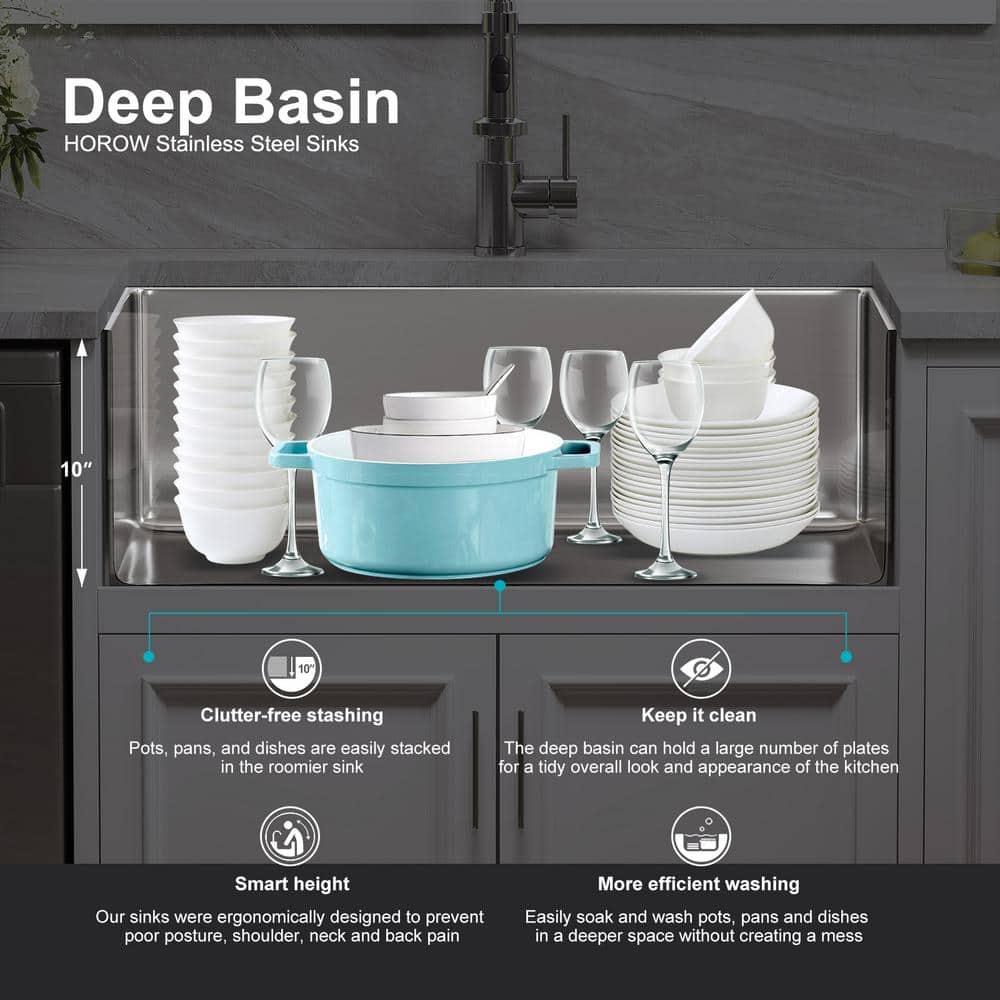 Elaina 32" Single Bowl Stainless Steel Kitchen Sink with Grid and Strainer