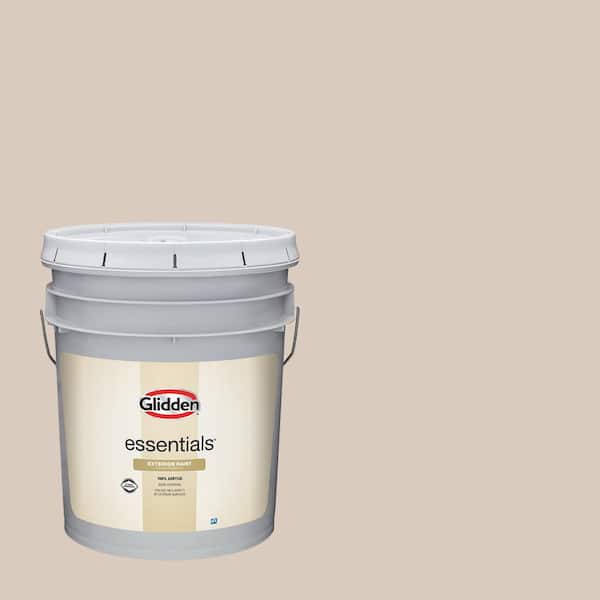 Glidden Essentials 5 gal. PPG1074-3 Bermuda Sand Satin Exterior Paint