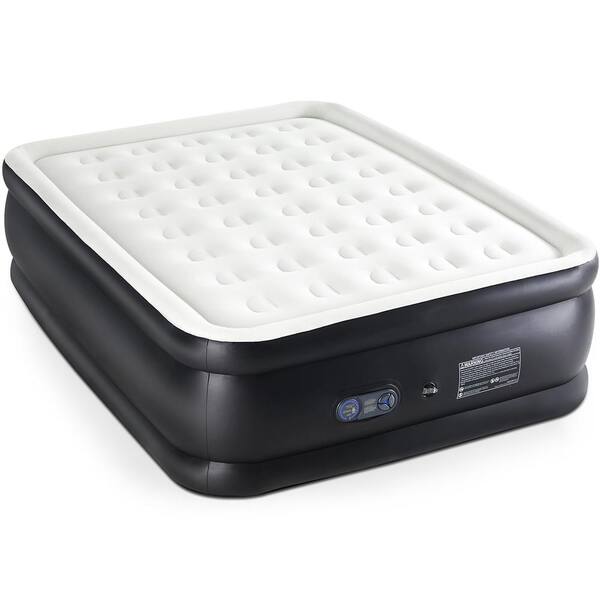 Unbranded Comfort 18 in. Queen Inflatable Air Mattress Topper, with Built-in Pump Lightweight Convenient Portable Multifunctional