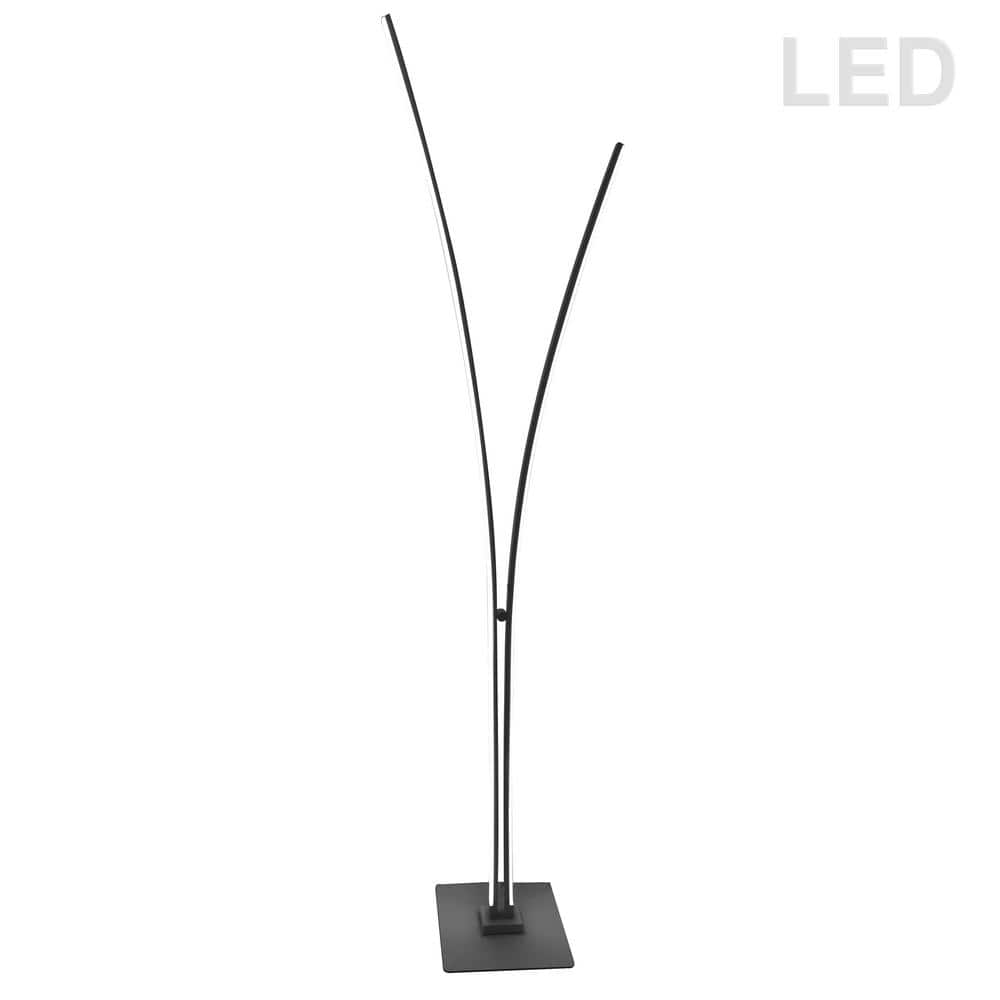 Modern Black LED Arc Floor Lamp with White Acrylic Diffuser