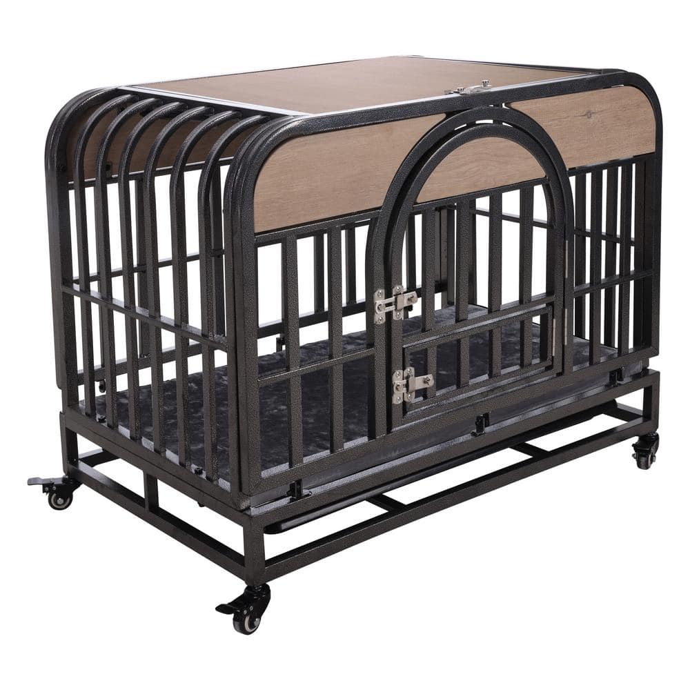 Picture of Foobrues 46 in. Heavy-Duty Dog Crate, Furniture Style Dog Crate with ...