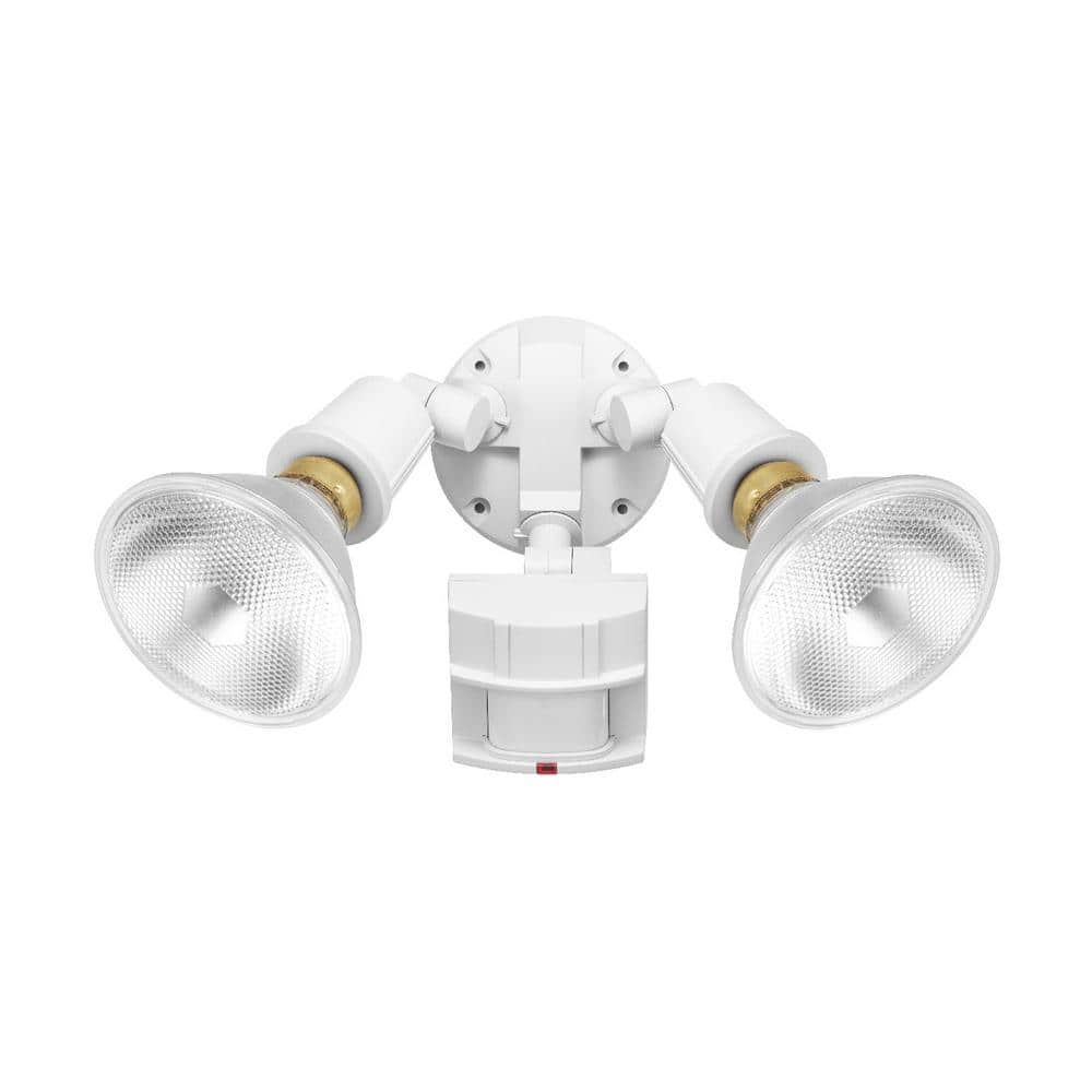 PAR 180° Adjustable Gray 2-Head Motion Sensor Security Weather Resistant F