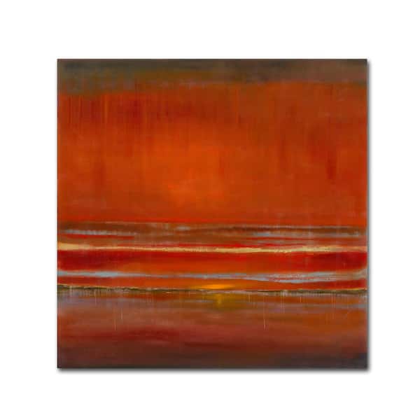 Trademark Fine Art 18 in. x 18 in. "Red Horizon" by Rio Printed Canvas Wall Art