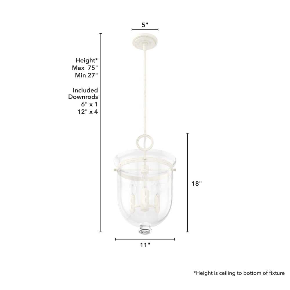 Belltown Transitional 3-Light White Glass Urn Pendant