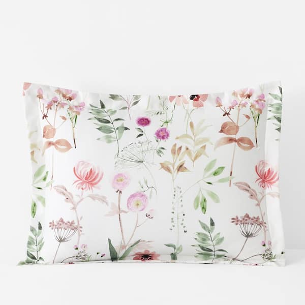 The Company Store Legends Hotel Spring Medley Wrinkle-Free White Multi Sateen Standard Sham