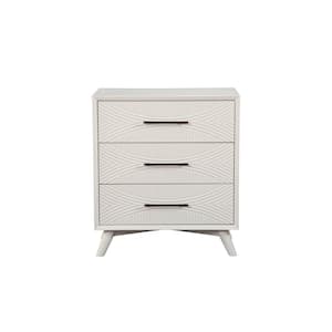 Tranquility 3 Drawer White Small Chest (34 in. H x 30 in. W x 18 in. D)