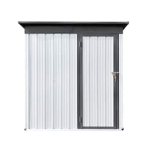 White+Gray 5 ft. W x 3 ft. D Metal Outdoor Garden Sheds with Door (15 sq. ft.)