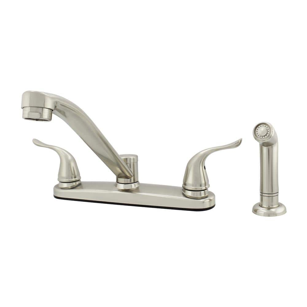 WASSERMAN FAUCETS Dual Wing Handle Traditional Spout Kitchen Faucet with Optional Side Sprayer in Brushed Nickel