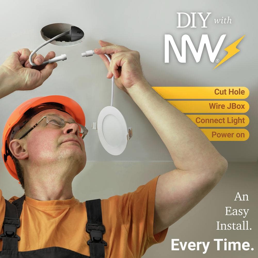 4 Inch White Aluminum LED Recessed Light with Baffle Trim