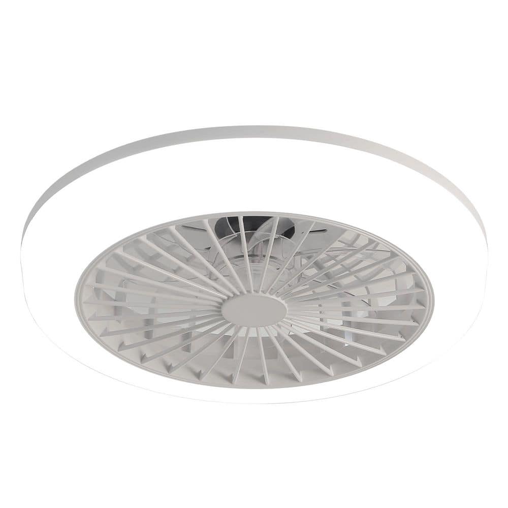 18 in. Indoor/Outdoor Small Enclosed Indoor Flush Mount Modern White Ceilin