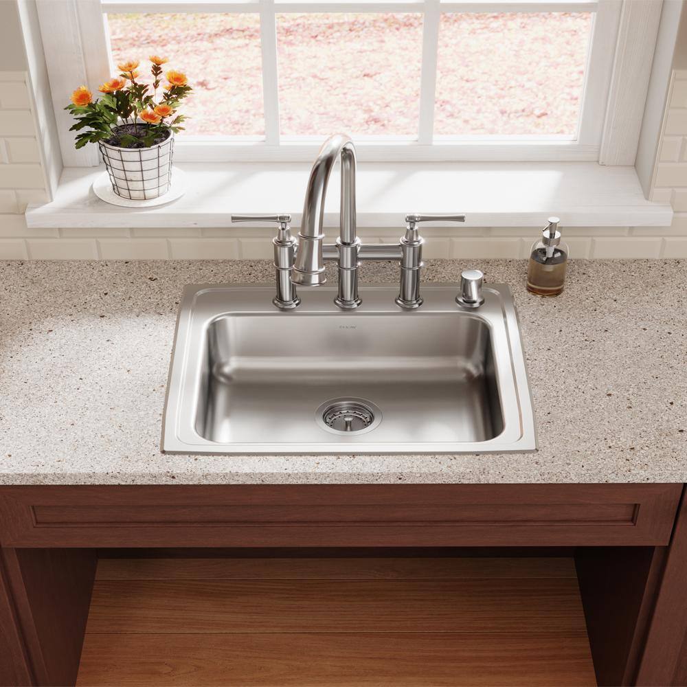 Lustrous Steel Deck Mount Soap and Lotion Dispenser