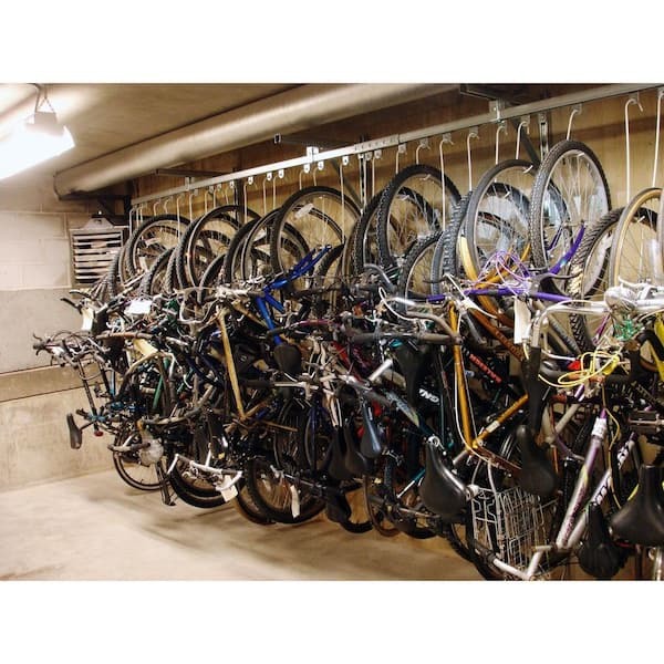 Track Rack Wall Mount 13-Bike Galvanized Bike Rack