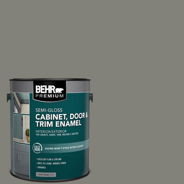 BEHR PREMIUM 1 gal. #N360-5A Wood Ash Semi-Gloss Enamel Interior/Exterior Cabinet, Door & Trim Paint