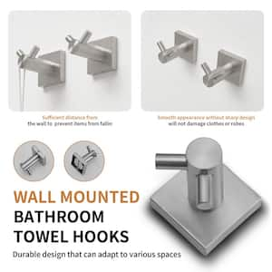 5-Piece Bath Hardware Set with Towel Bar Towel Ring Towel Hook Toilet Paper Holder in Brushed Nickel