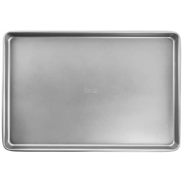 MARTHA STEWART EVERYDAY 17 in. Nonstick Carbon Steel Cookie Sheet in Silver