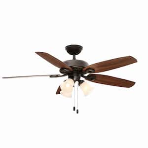 Builder Plus 52 in. Indoor New Bronze Ceiling Fan with Light Kit
