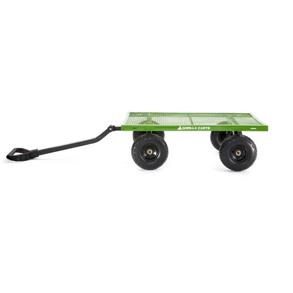 Gorilla Carts 2140gcg-nf 4 Cu. Steel Utility Cart with No-Flat Tires, Green