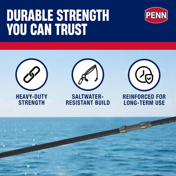 Penn Carnage III Surf Conventional Casting Fishing Rod 12 ft. Up to 50 lbs. Black 1545868-HD - The Home Depot Penn Carnage III Surf Conventional Casting Fishing Rod 12 ft. Up to 50 lbs. Black 1545868-HD - The Home Depot