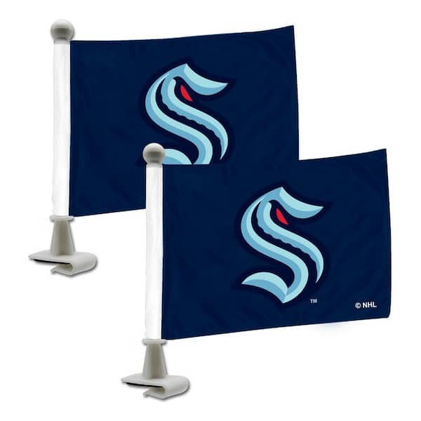 FANMATS Seattle Kraken Ambassador Car Flags Mini Auto Flags 4 in. x 6 in. (2-Pack)