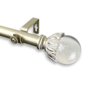 120 in. - 170 in. Telescoping 1 in. Single Curtain Rod Kit in Light Gold with Pixie Finial