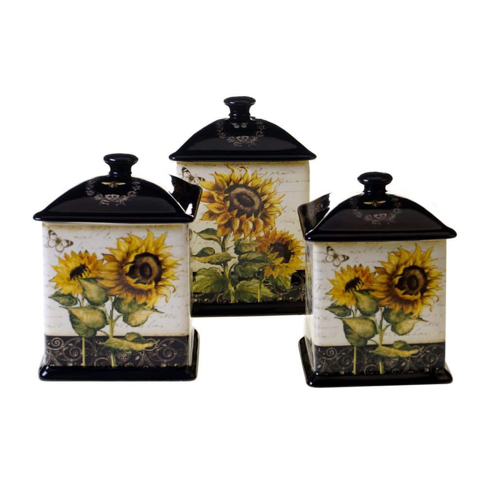 Certified International French Sunflowers Canister Set (3-Piece set) 43210