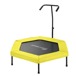 Machrus Upper Bounce 50 in. Hexagonal Fitness MiniTrampoline with TShaped Adjustable Hand Rail and Bungee Cord System