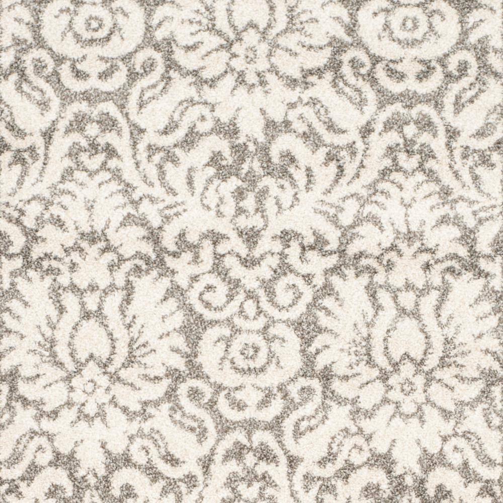 Elegant Gray 27" Stain-Resistant Synthetic Area Rug