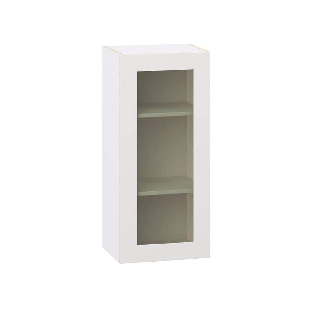 Roseland 18 in. W x 14 in. D x 40 in. H Assembled Shaker Glass Door Specialty Wall Kitchen Cabinet in Warm White price history on PriceWatchPro