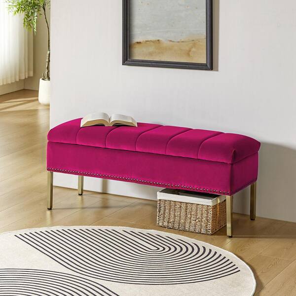JAYDEN CREATION Eduard Fuchsia 46.5 in. W Upholstered Flip JAYDEN CREATION Eduard Fuchsia 46.5 in. W Upholstered Flip