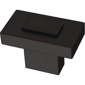 Industrial Insert 1-7/16 in. (36 mm) Modern Matte Black Cabinet Knob