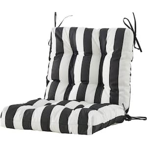 40 in. x 20 in. Tufted Outdoor Cushion Seat and Back, Chair Cushion, Floral Patio Furniture Cushion with Tie (1-Pack)