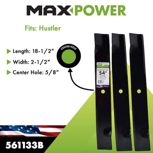 MaxPower 3 Blade Set for Many 54 in. Cut Hustler Mowers Replaces