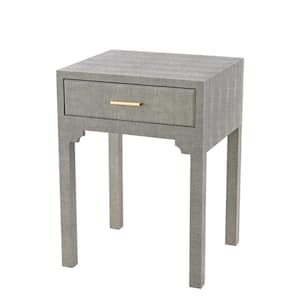 Parkston 14 in. Gray Square Wood Accent Table
