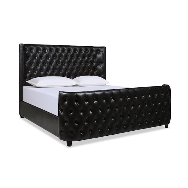 Jennifer Taylor Brooklyn Vintage Black, King Size Bed Frame With Headboard And Footboard