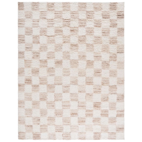 Vermont 8 ft. x 10 ft. Beige/Ivory Modern Checkered Area Rug