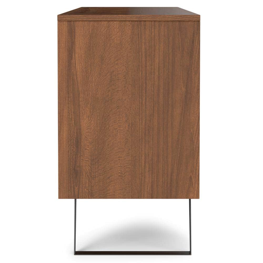Lowry 60" Walnut Wood and Metal Modern Industrial Sideboard Buffet