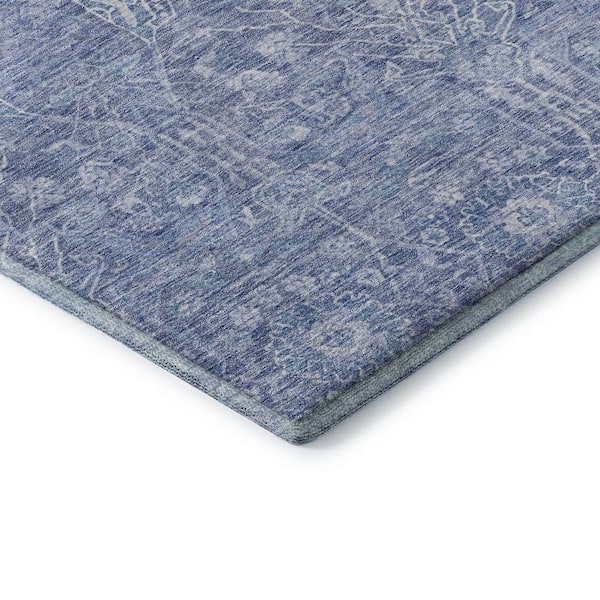 Mayfield Premium Machine Washable Abstract AMF1133 Denim 8 ft. x 10 ft. Area Rug